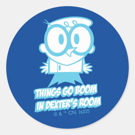 Dingen gaan in Dexter's kamer Ronde Sticker (Voorkant)