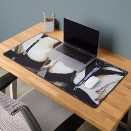 'Dingen gebeuren' Schilderen op een Bureaumat