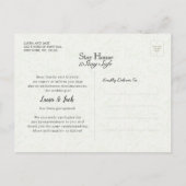 Dingen Gebeuren Uitstel Huwelijk Gouden Bloemen Aankondigingskaart (Achterkant)