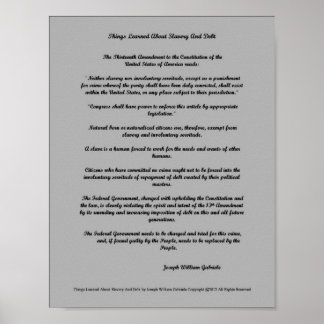 Dingen geleerd ABout slavernij en schuld Poster