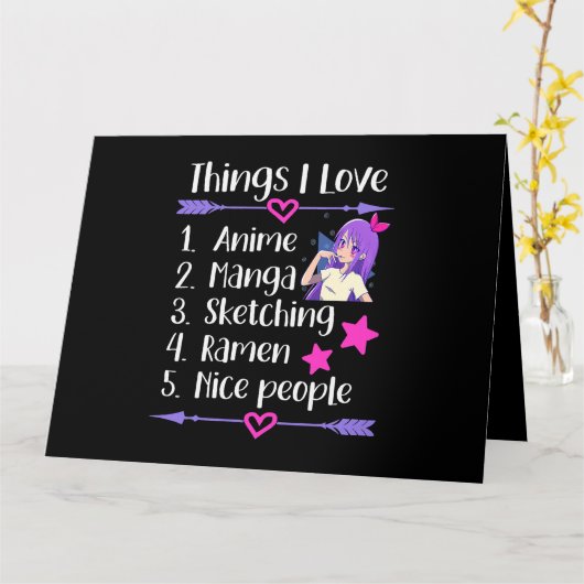 Dingen Ik hou van anime manga schetsen Ramen Nice  Kaart (Gele Bloem)
