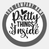 dingen in aangepaste bedrijven ronde sticker (Voorkant)