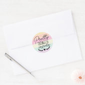 dingen in pasteelregenboogkleuren ronde sticker (Envelop)