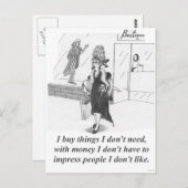 Dingen kopen, winkeldame briefkaart (Voorkant / Achterkant)