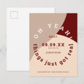 Dingen kregen echte vorm Bourgogne Cream Save the  Aankondigingskaart (Voorkant / Achterkant)