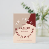 Dingen kregen echte vorm Bourgogne Cream Save the  Aankondigingskaart (Staand voorkant)