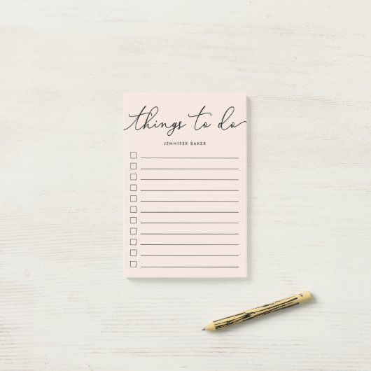 Dingen met de hand om te doen post-it® notes (Op bureau)
