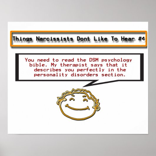 Dingen Narcissisten horen niet graag 4 Poster (Voorkant)