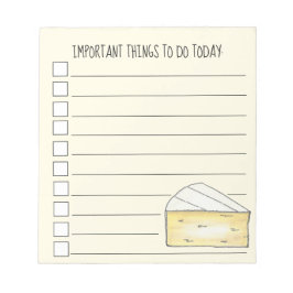 Dingen om Brie-kaas te catalogiseren Franse cuisin Notitieblok