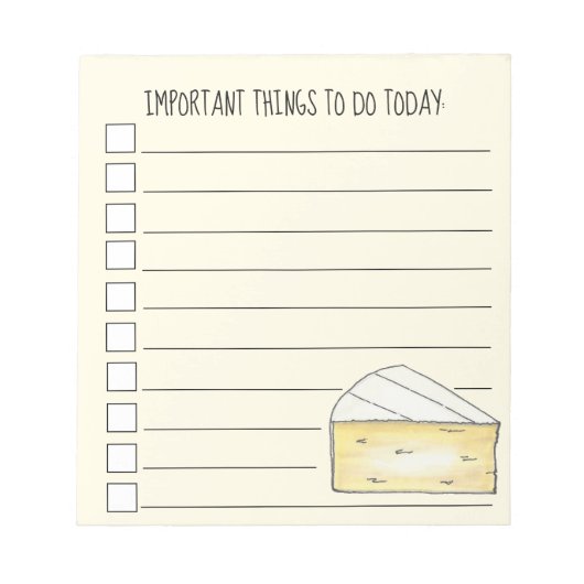 Dingen om Brie-kaas te catalogiseren Franse cuisin Notitieblok (Voorkant)