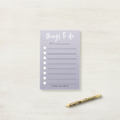 Dingen om moderne checklist Paarse ombre te doen Post-it® Notes (Op bureau)