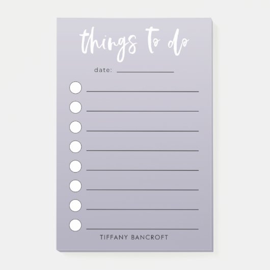 Dingen om moderne checklist Paarse ombre te doen Post-it® Notes (Voorkant)