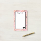 Dingen om te doen Beer en Stippen op Roze Post-it® Notes (Op bureau)
