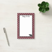 Dingen om te doen beer op zwart en rood geruit post-it® notes (Kantoor)