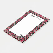 Dingen om te doen beer op zwart en rood geruit post-it® notes (Schuin)