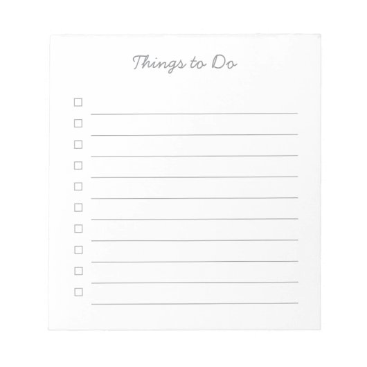 Dingen om te doen Checklist - 40 pagina Notitieblo Notitieblok (Voorkant)