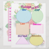 Dingen om te doen en vandaag schema rozen planner briefhoofd (Voorkant / Achterkant)