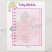 Dingen om te doen en vandaag schema rozen planner briefhoofd (Achterkant)