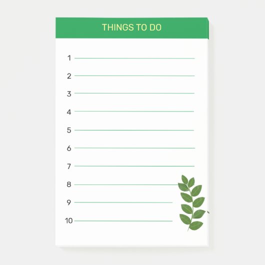 Dingen om te doen & groene bladeren post-it® notes (Voorkant)