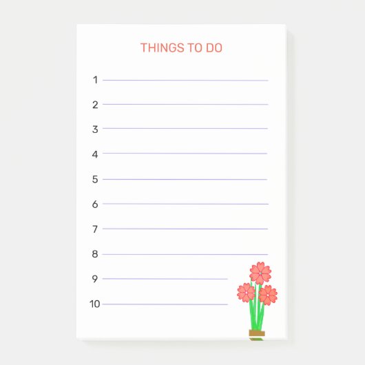 Dingen om te doen & Hartbloemen Post-it® Notes (Voorkant)