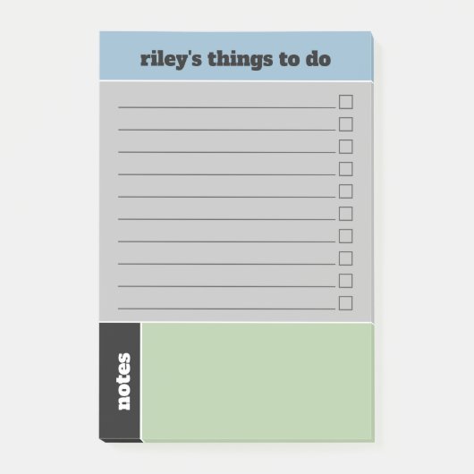 Dingen om te doen in Blauw Groen Grijs & Notities Post-it® Notes (Voorkant)
