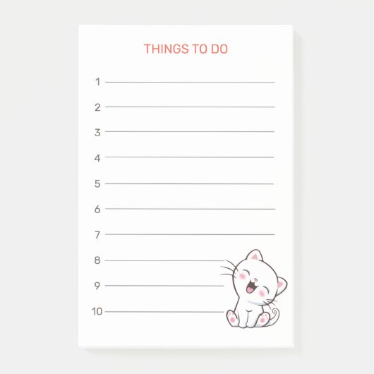 Dingen om te doen & Kitty Kat Post-it-notities Post-it® Notes (Voorkant)
