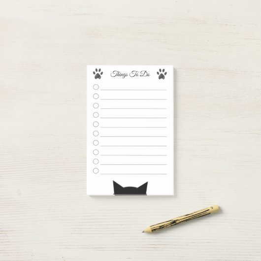Dingen om te doen met kattenkop en -poten post-it® notes (Op bureau)