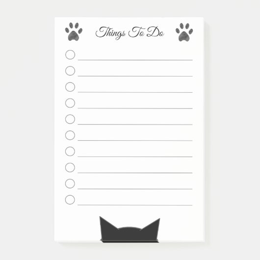 Dingen om te doen met kattenkop en -poten post-it® notes (Voorkant)