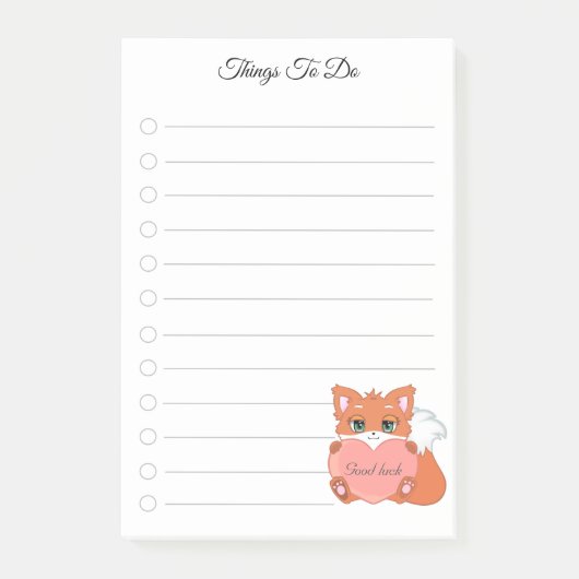 Dingen om te doen & Mooie kleine vos Post-it® Notes (Voorkant)