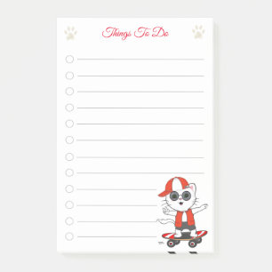 Dingen om te doen & Mooie schaatsende kat Post-it- Post-it® Notes