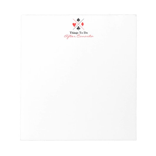 Dingen om te doen na Canasta Notitieblok (Voorkant)