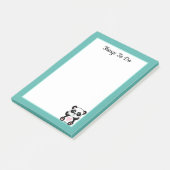 Dingen om te doen Panda Beer op Teal en Wit Post-it® Notes (Schuin)