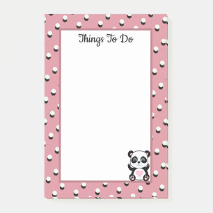 Dingen om te doen Panda Beer & Stippen op Roze Gou Post-it® Notes