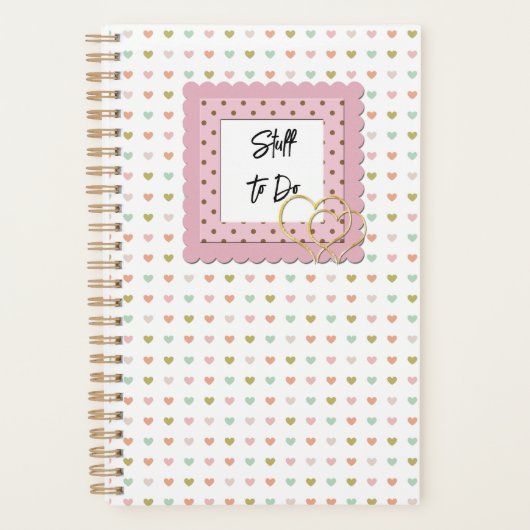 Dingen om te doen Pastel Hearts Leuke Moderne Plan Planner (Voorkant)