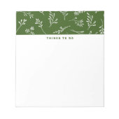 Dingen om te doen Pretty Forest Groen Witte Botani Notitieblok (Voorkant)