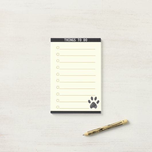  dingen om te doen & Schattige Paw Post-it® Notes (Op bureau)