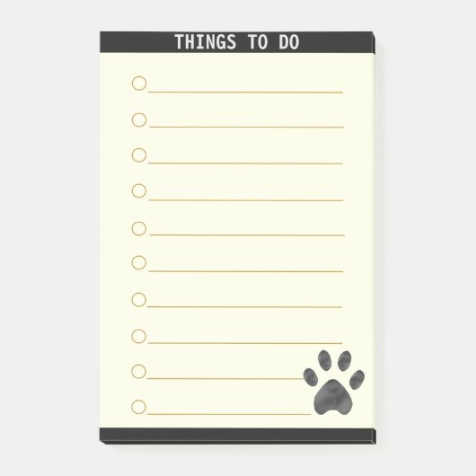  dingen om te doen & Schattige Paw Post-it® Notes (Voorkant)