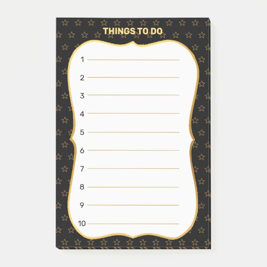 Dingen om te doen & sterpatroon gelinieerd post-it® notes (Voorkant)