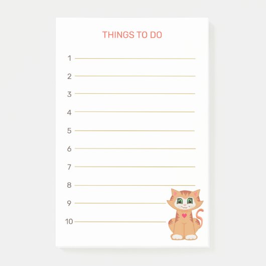 Dingen om te doen & Tabby gember poes kat Post-it® Notes (Voorkant)