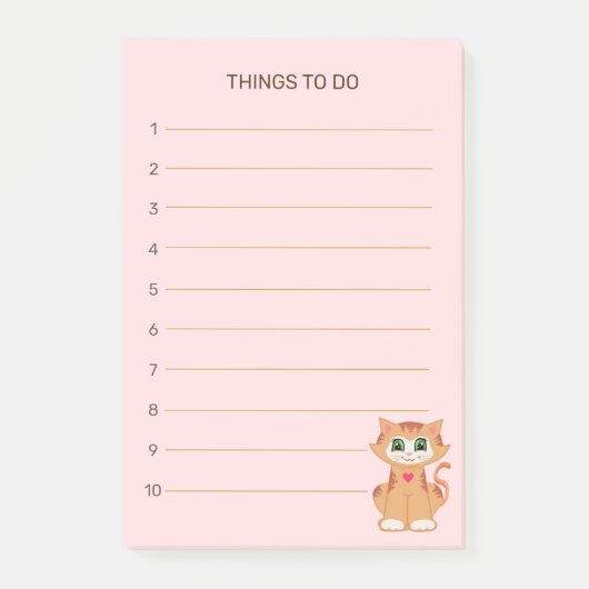 Dingen om te doen & tabby poes post-it® notes (Voorkant)