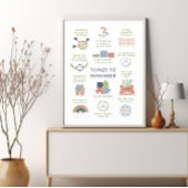 Dingen om te onthouden Bevestigingen Zelfzorg Post Poster