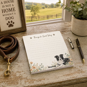 Dingen om vandaag te hoeden Border Collie Notitieblok