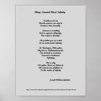 Dingen over oneindigheid geleerd poster