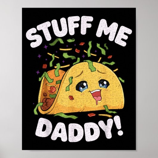 Dingen papa grappig stout taco kawaii cinco de poster (Voorkant)