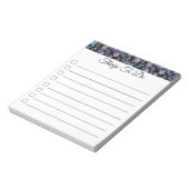 "Dingen te doen" Checklist Floral Button Notitiebl Notitieblok (Linkerzijde)