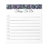 "Dingen te doen" Checklist Floral Button Notitiebl Notitieblok (Voorkant)