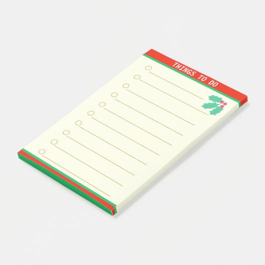  dingen te doen en Holly Berry Post-it® Notes (Schuin)