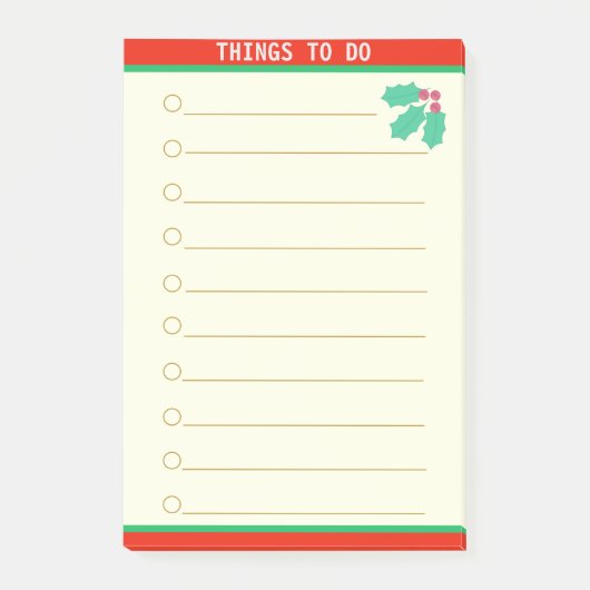  dingen te doen en Holly Berry Post-it® Notes (Voorkant)