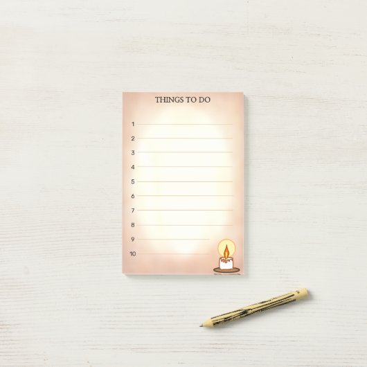 Dingen te doen met kaars op scrollen post-it® notes (Op bureau)