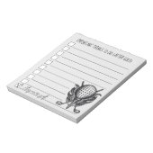 Dingen te doen na de checklist voor Golfbal T-shir Notitieblok (Linkerzijde)